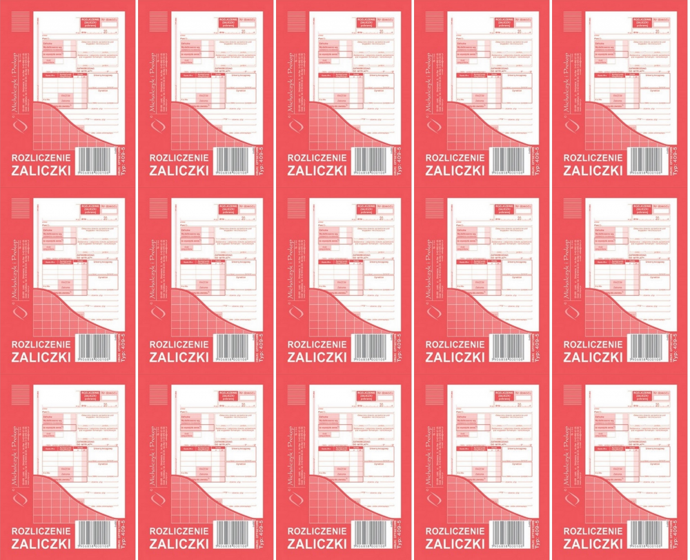 15x Druk akcydensowy Rozliczenie zaliczki MiP 409-5, A6, offsetowy, 40k