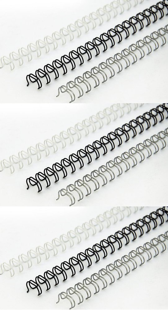 3x Grzbiety do bindowania Argo, 9.5mm, drut, 100 sztuk, czarny