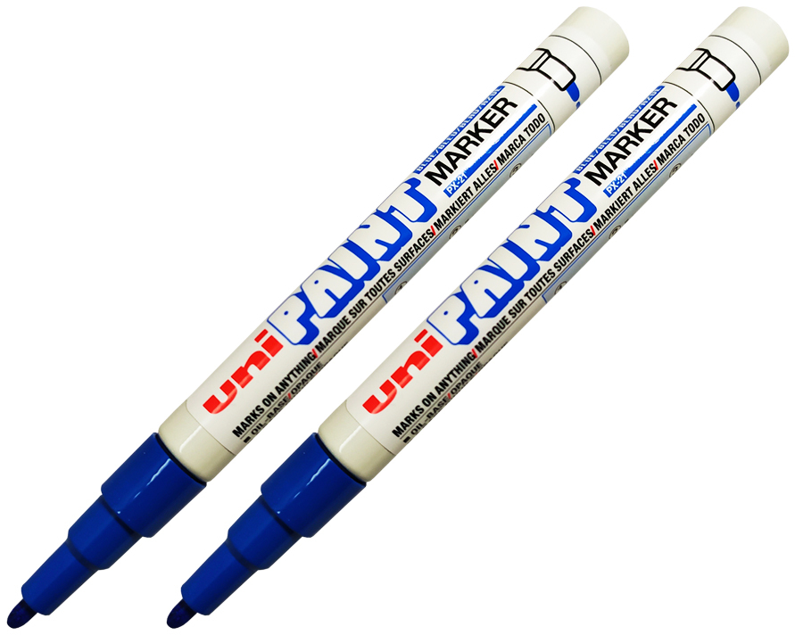 2x Marker olejowy Uni PX-21, okrągła, 1.2 mm, niebieski