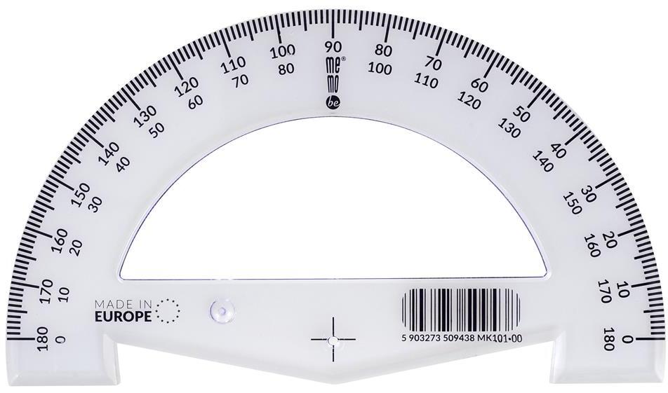 Kątomierz MemoBe by Pratel, 15cm, 180 stopni, transparentny