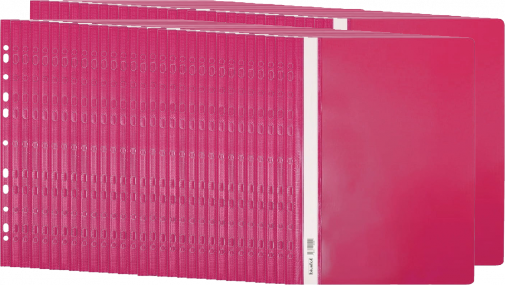 60x Skoroszyt plastikowy oczkowy Biurfol, twardy, A4, do 200 kartek, różowy