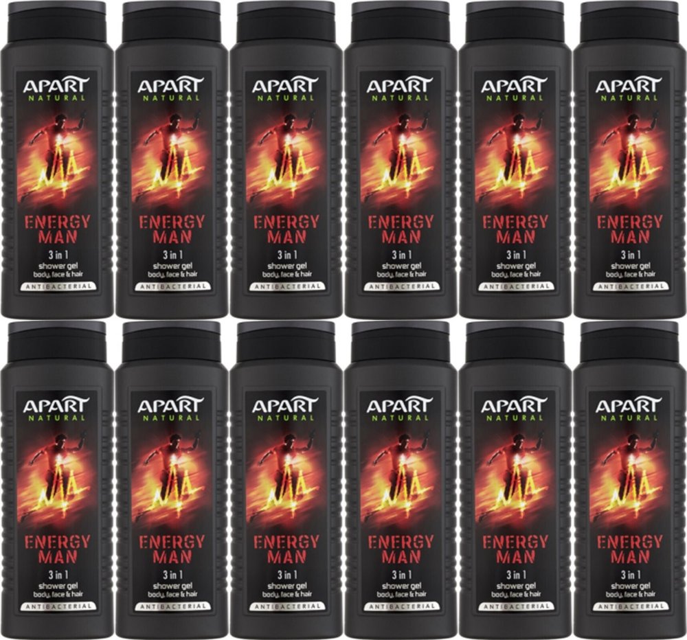 12x Żel pod prysznic Apart Energy Men 3 w1 , 500ml