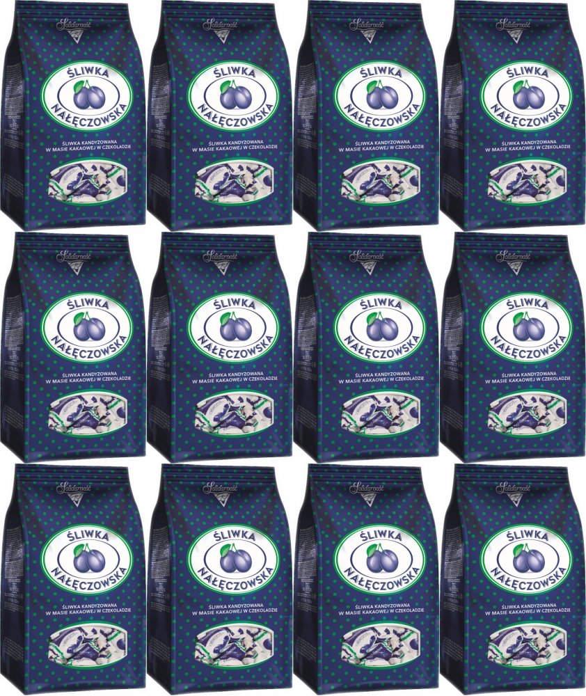 12x Cukierki Śliwka Nałęczowska Solidarność, w czekoladzie, 350g