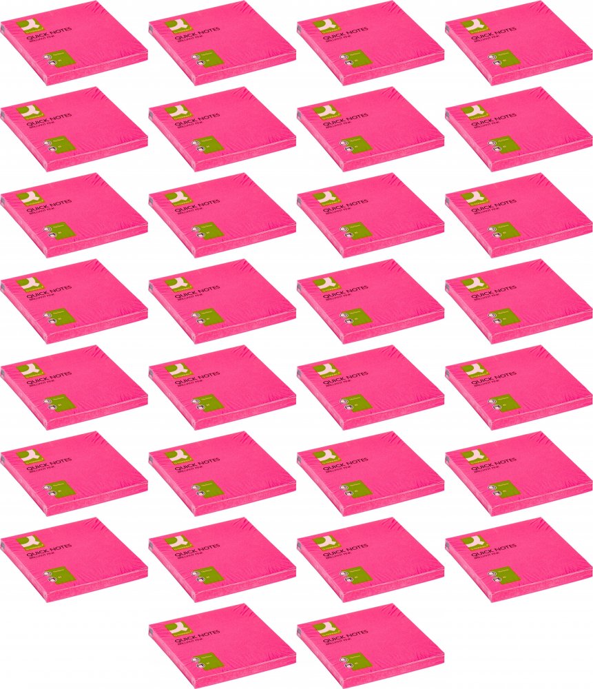 36x Karteczki samoprzylepne Q-connect Brilliant, 76x76mm, 80 karteczek, różowy neonowy