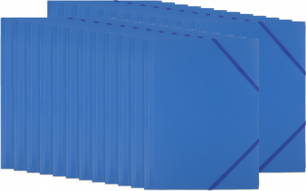 12x Teczka plastikowa z gumką D.Rect, A4, 40mm, niebieski
