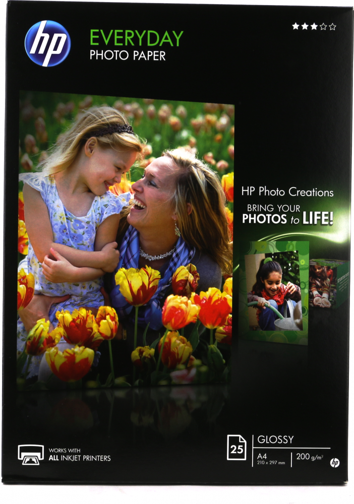 Papier fotograficzny HP Everyday Photo Q5451A, A4, 200g/m2, 25 arkuszy, błyszczący