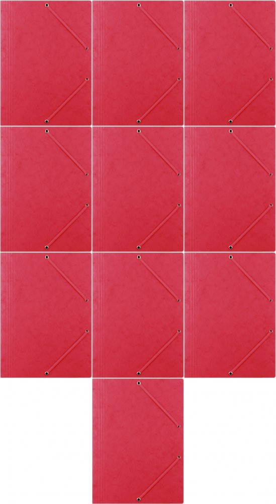 10x Teczka preszpanowa z gumką Donau, A4, 390g/m2 czerwony