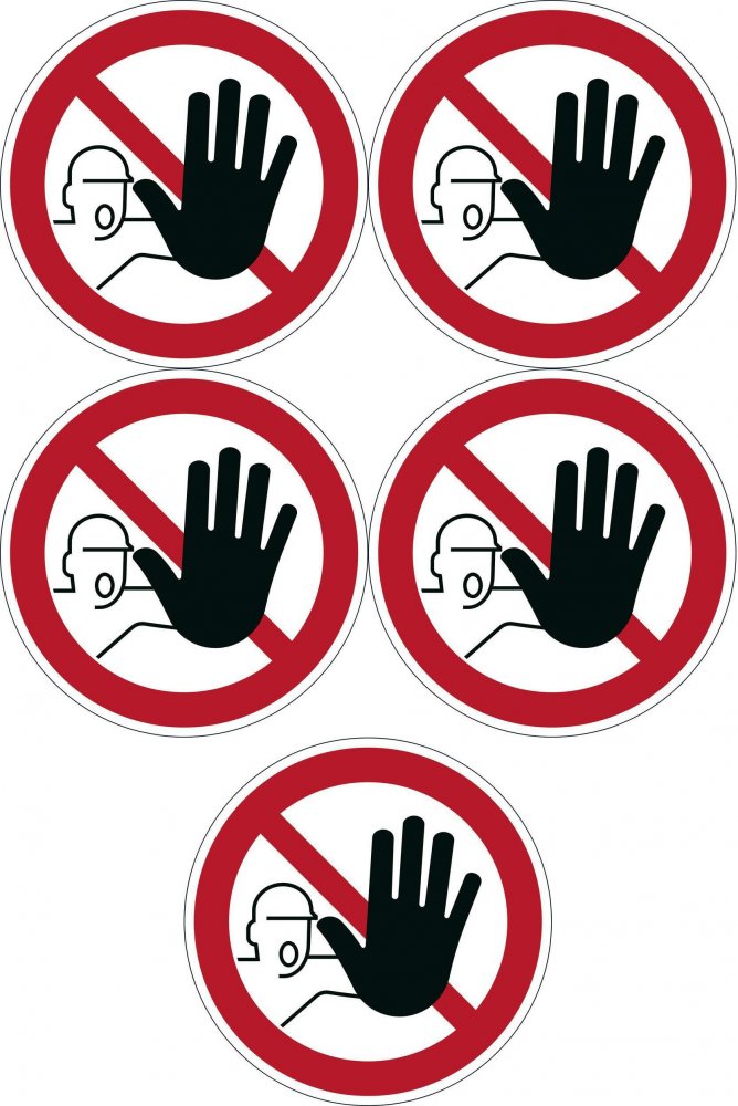 5x Naklejka podłogowa/znacznik Durable, symbol „Nieupoważnionym wstęp wzbroniony”, 1 sztuka