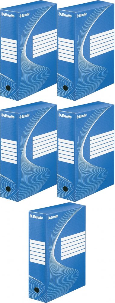 5x Pudło archiwizacyjne Esselte Standard, do luźnych dokumentów, 80mm niebieski