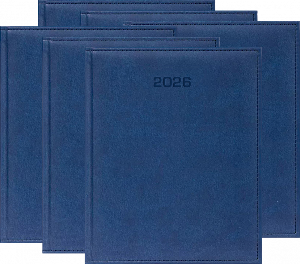 6x Kalendarz książkowy 2026, Udziałowiec, Vivella, A4, tygodniowy, granatowy B