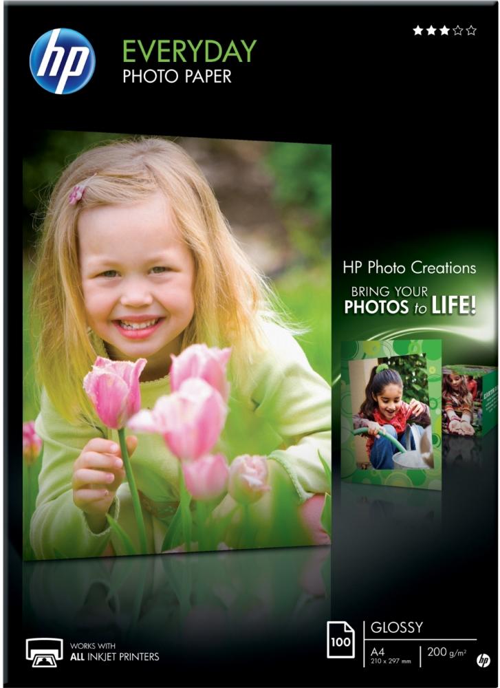 Papier fotograficzny HP Everyday Photo Q2510A, A4, 200g/m2, 100 arkuszy, błyszczący