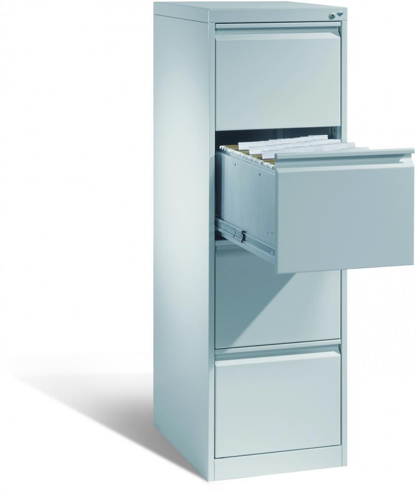 Szafa kartotekowa C+P, metal, 1357x433x590mm, grubość blachy 0.8-1.0 mm, szary jasny