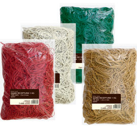 Gumki recepturki Grand, 140mm, 1kg, mix kolorów