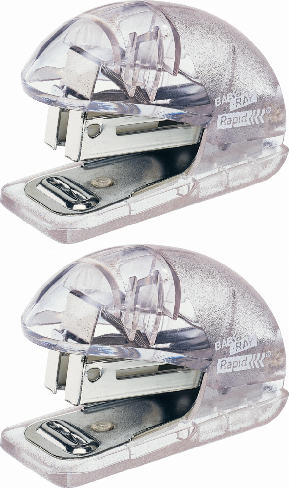 2x Zszywacz Rapid Baby F4, do 10 kartek, przezroczysty
