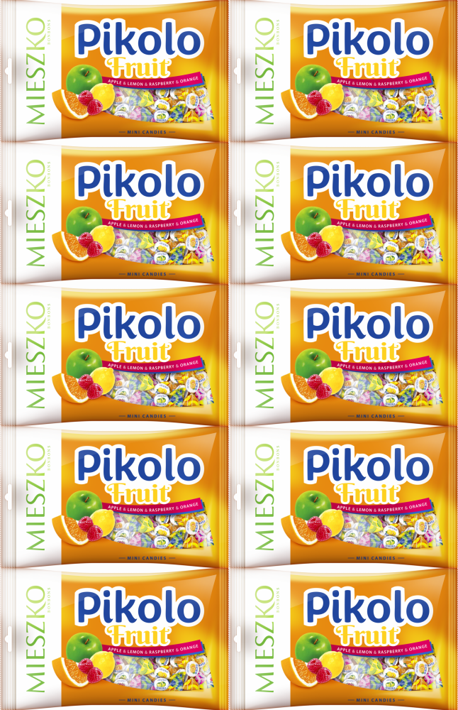 10x Cukierki Mieszko Mini Pikolo Fruit, owocowy, 1kg
