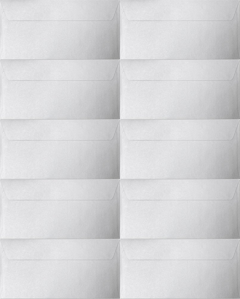 10x Koperta ozdobna Galeria Papieru Millenium, DL, 120g/m2, 10 sztuk, biały