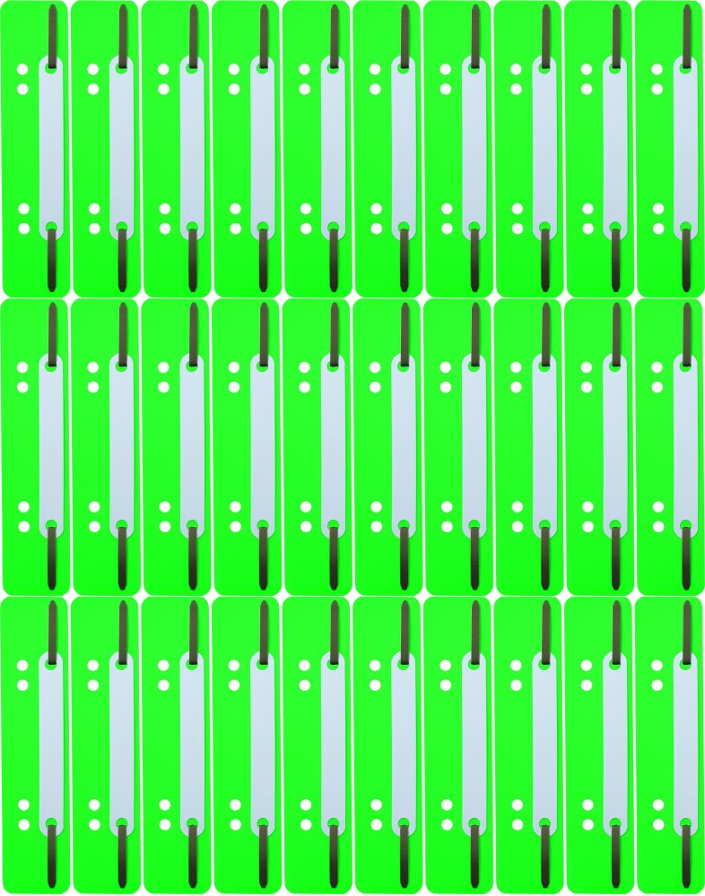 100x Wąsy skoroszytowe spinające dokumenty Durable, 25 sztuk, zielony