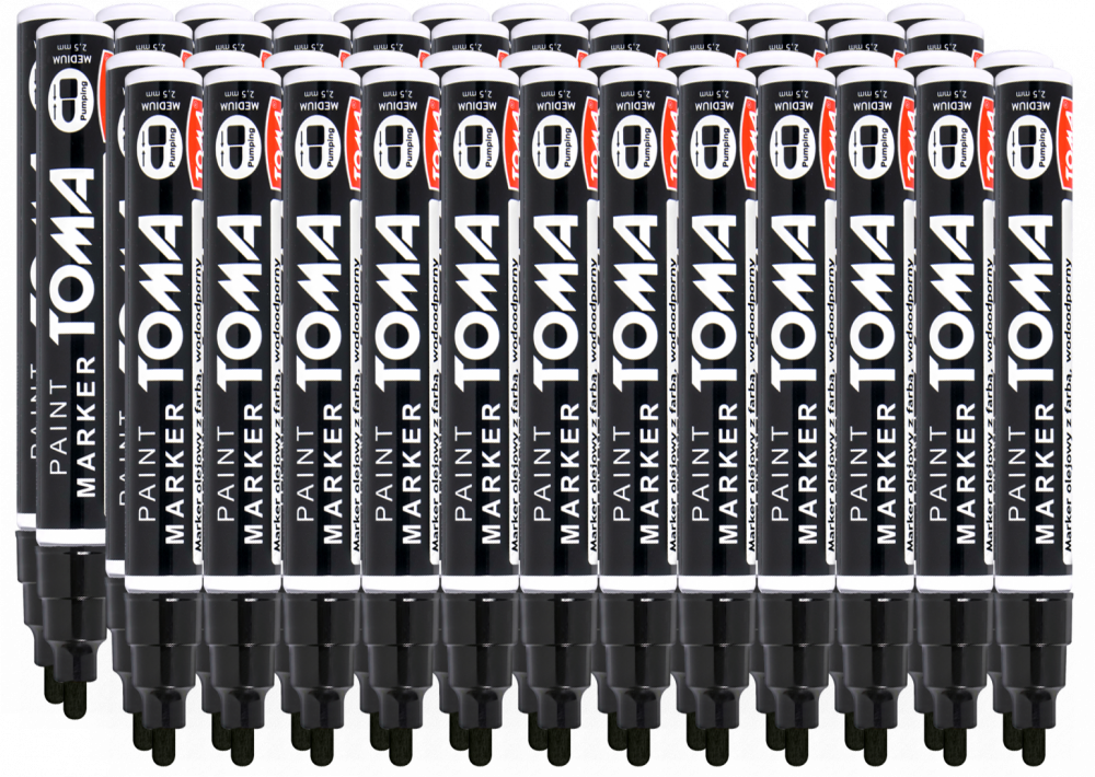 48x Marker olejowy Toma TO-440, okrągła, 2.5 mm, czarny