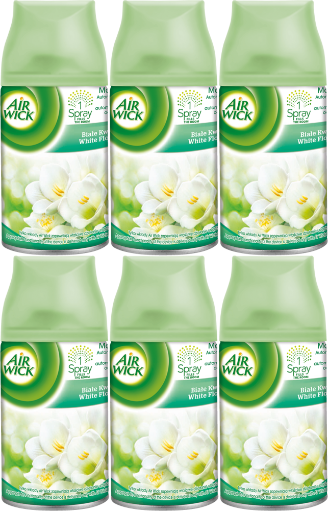 6x Wkład do odświeżacza automatycznego Air Wick Freshmatic, białe kwiaty, 250ml