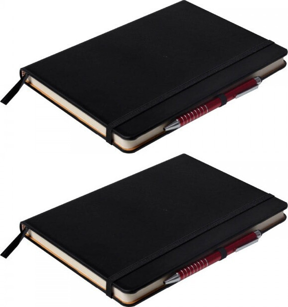 2x Notatnik w kratkę Opus O.Note London, A5, twarda oprawa, 112 kartek, czarny