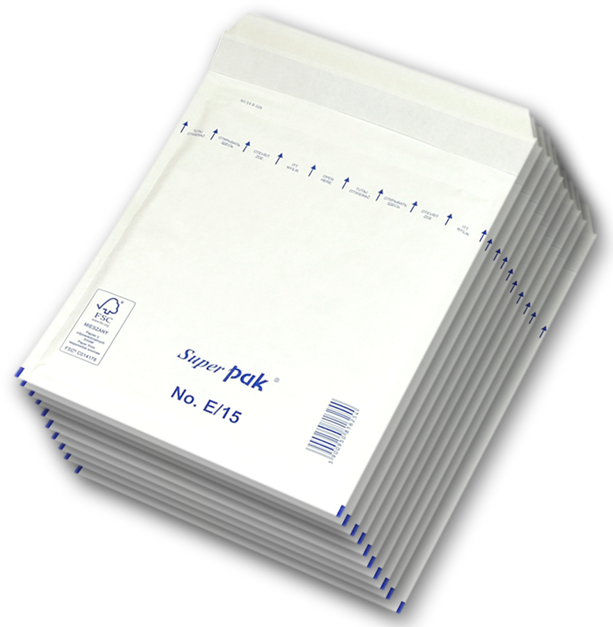 Koperta bąbelkowa NC, E/15, 240x275mm, 10 sztuk, biały