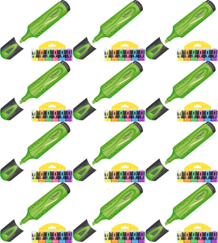 12x Zakreślacz Maped Fluo Peps, ścięta, 6 sztuk, 5mm, mix kolorów