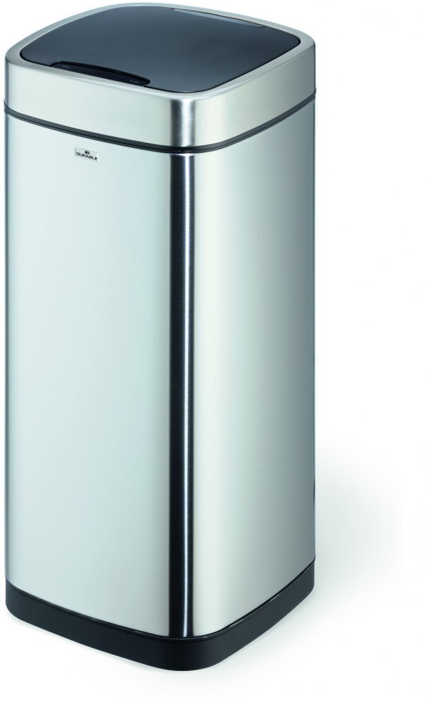 Outlet: USZKODZONY Kosz na śmieci z czujnikiem ruchu Durable No Touch, z pokrywą, 35l, srebrny