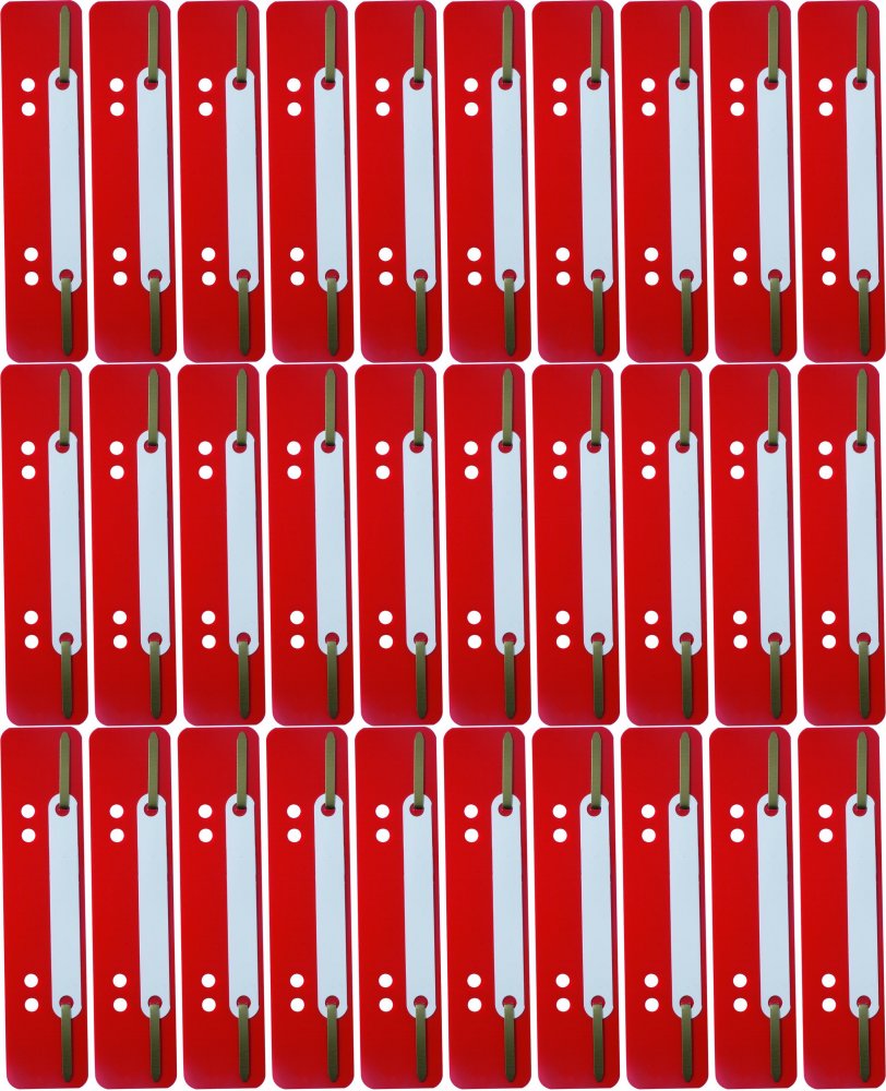 50x Wąsy skoroszytowe spinające dokumenty Durable, 25 sztuk, czerwony