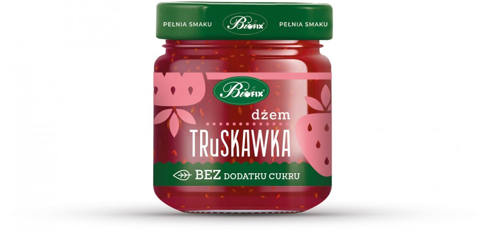 Dżem BiFix, truskawkowy, bez cukru, 200g