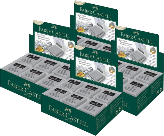 72x Gumka artystyczna Faber Castell, chlebowa, szary