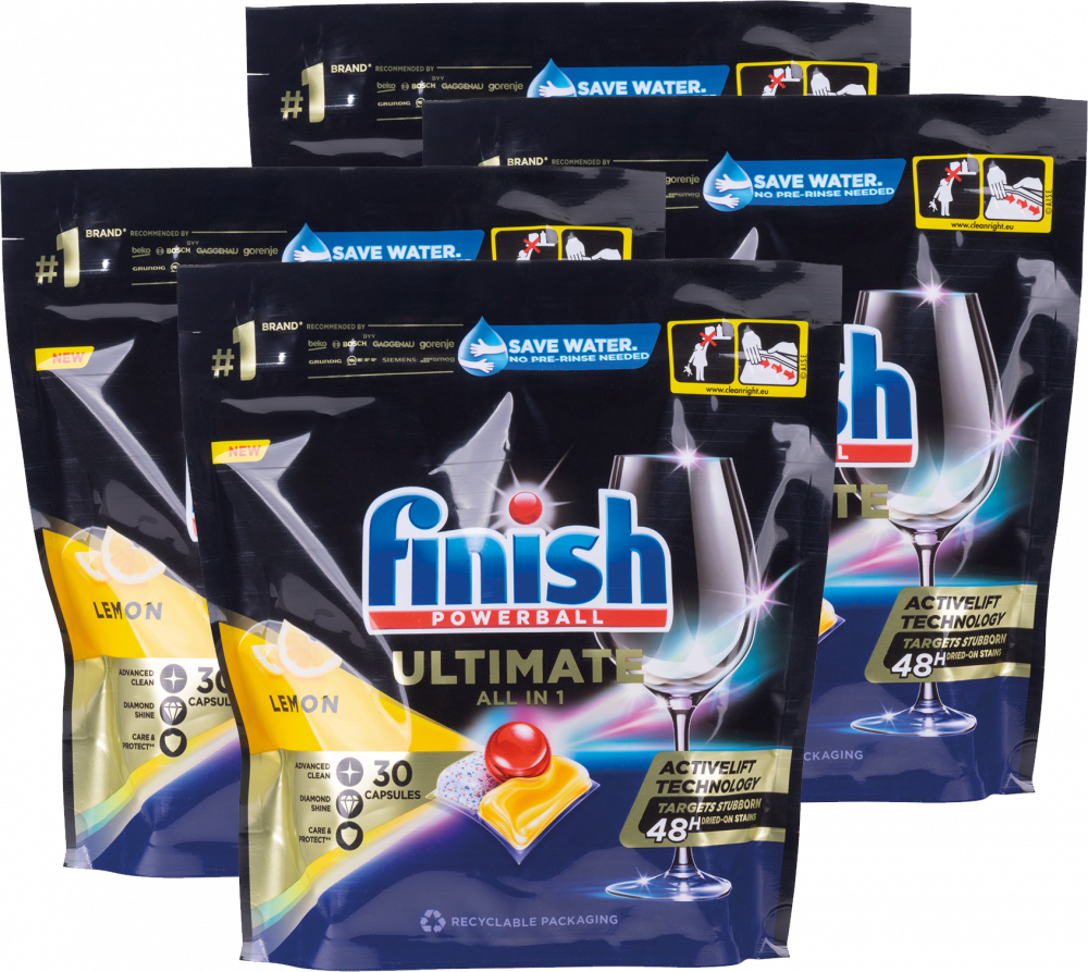 4x Kapsułki do zmywarek Finish Quantum Ultimate, lemon, 30 sztuk