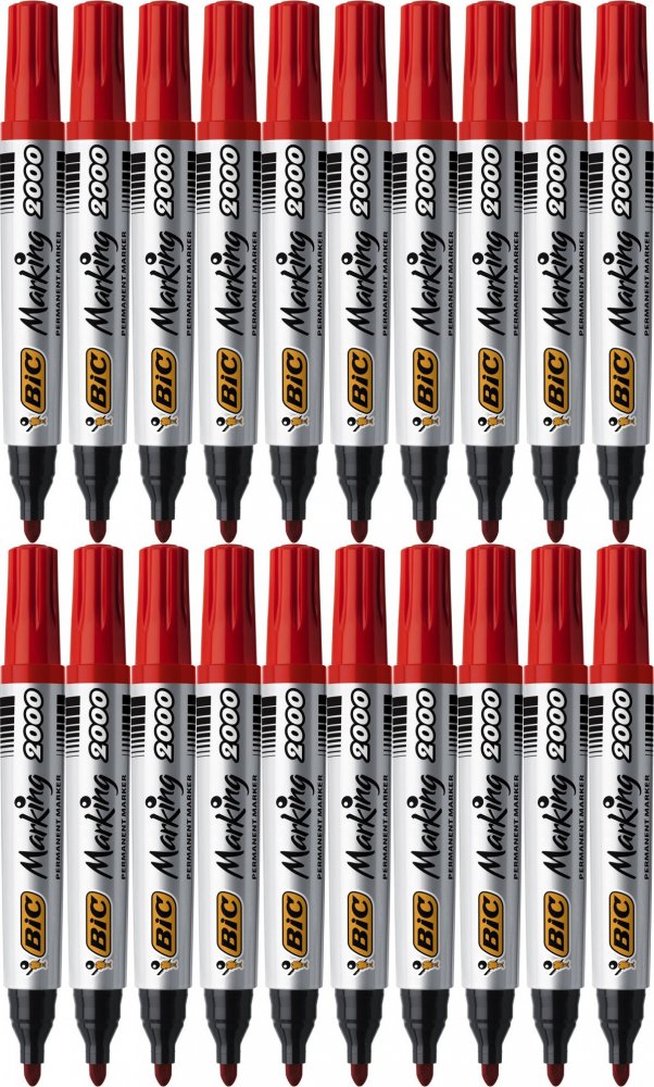 20x Marker permanentny Bic Marking 2000 ECOlutions, okrągła, 4.95mm, czerwony
