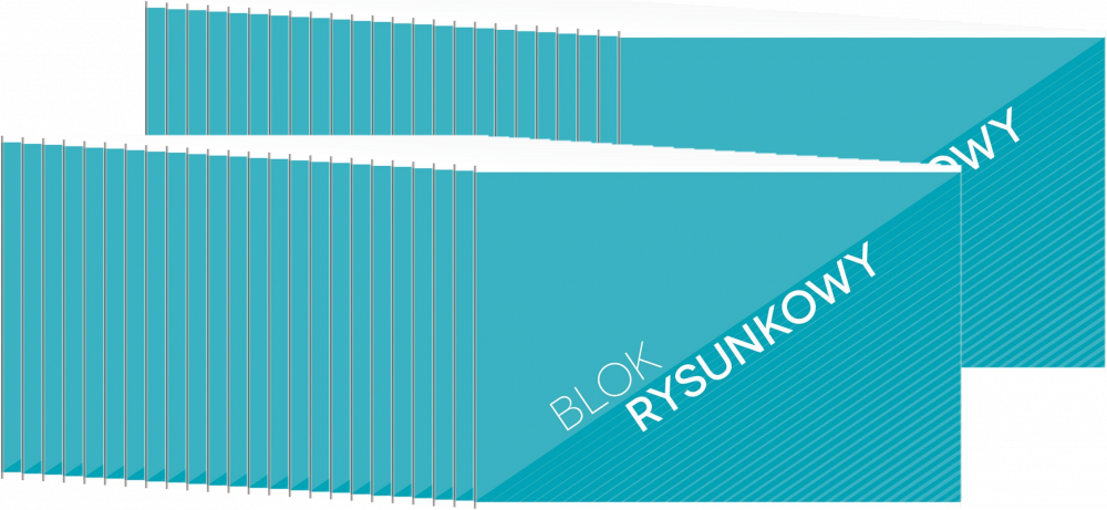 40x Blok rysunkowy Interdruk Economy, A4, 20 kartek, biały