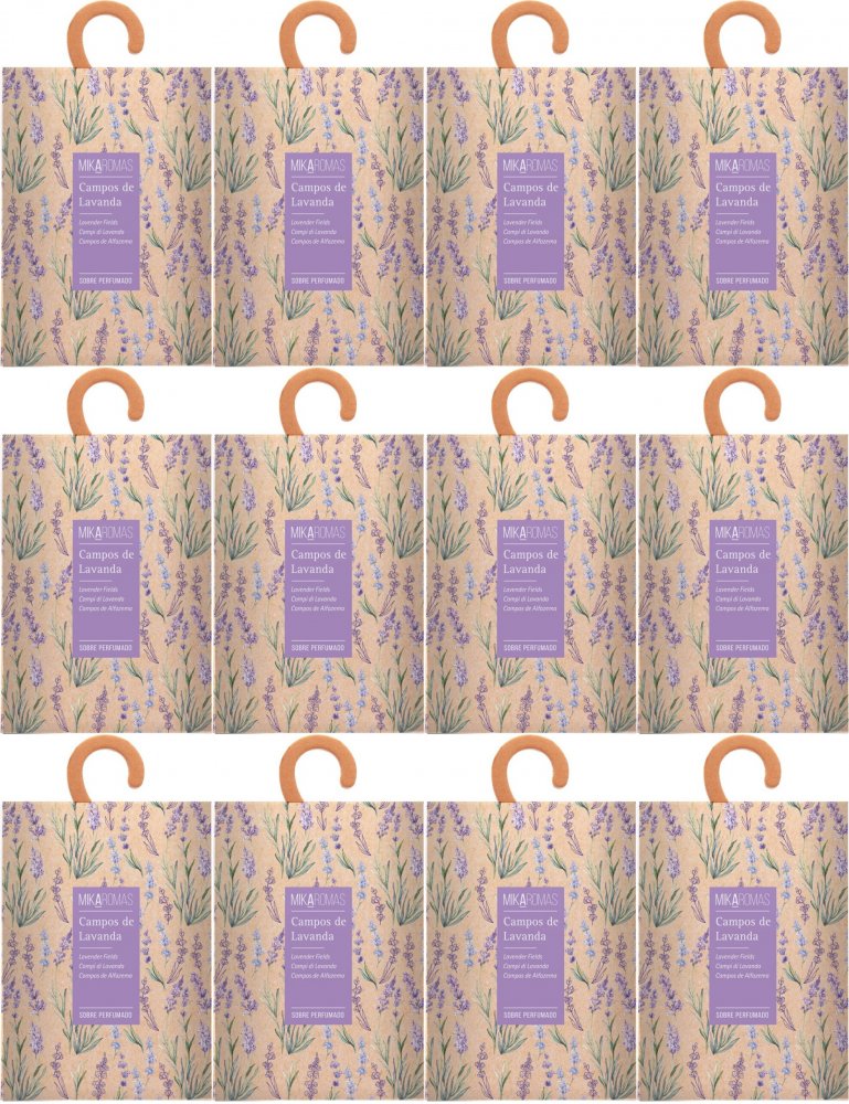 12x Saszetka zapachowa do szafy Mikaromas, pole lawendy, 100ml