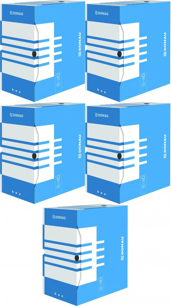 5x Pudło archiwizacyjne Donau, A4, 155mm, niebieski