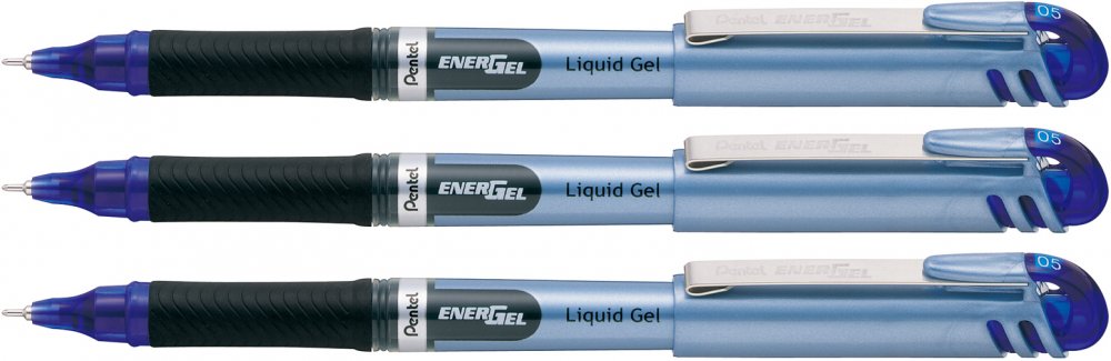 3x pióro kulkowe Pentel, BLN-15, 0.5mm, niebieski