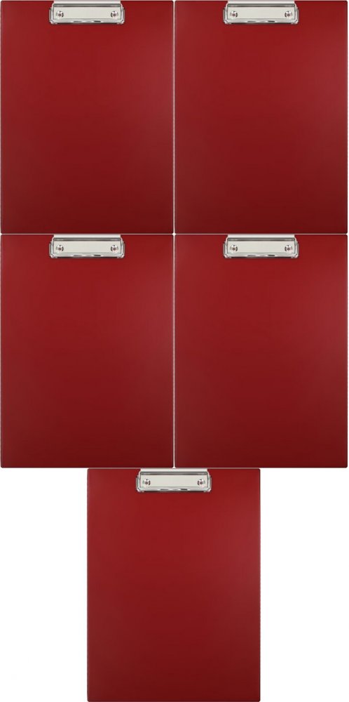 5x Clipboard Biurfol, A4, bordowy