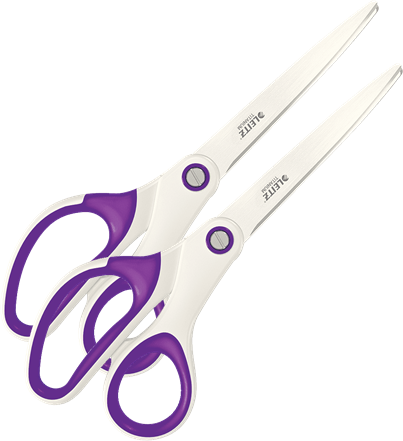 2x Nożyczki tytanowe Leitz, 20.5cm, biało-fioletowy