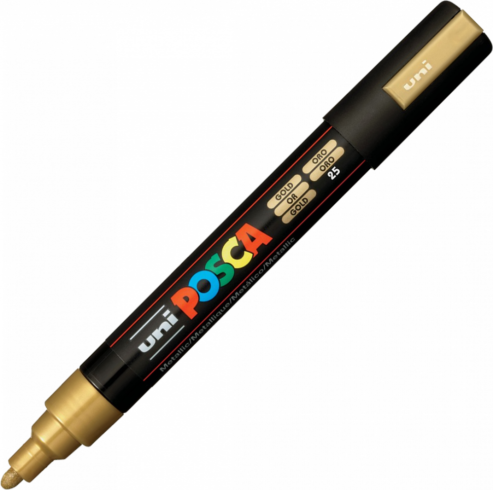 Marker Posca PC-5M, z farbą plakatową, okrągła, złoty