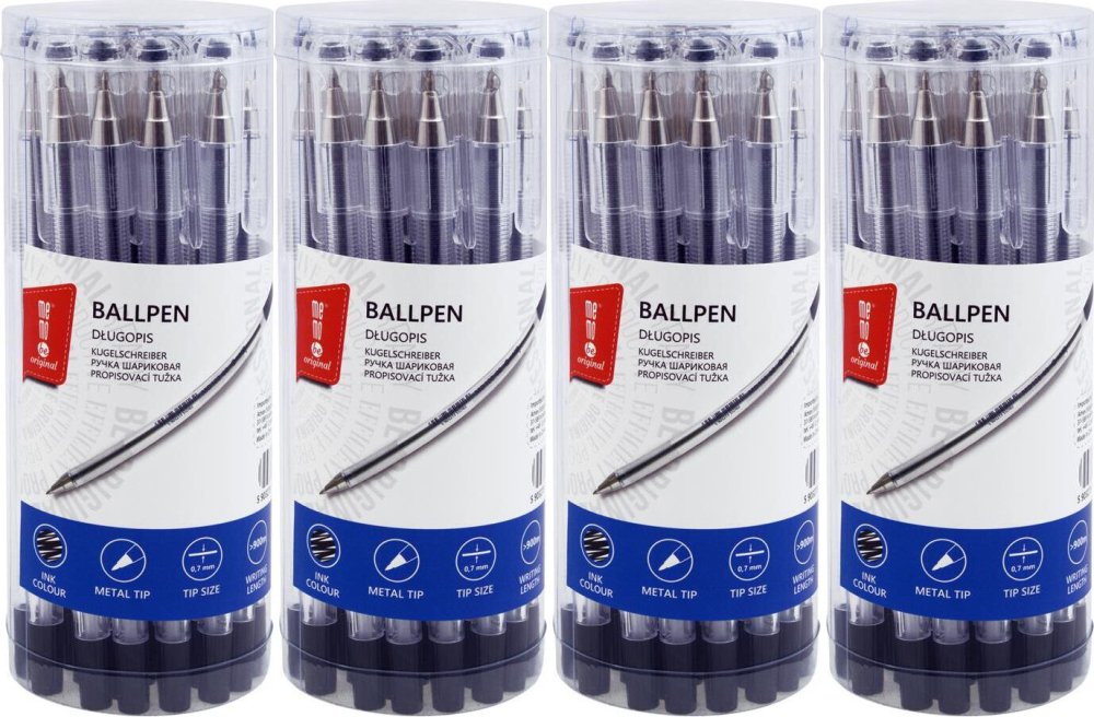 4x Długopis biurowy MemoBe, 0.7mm, 20 sztuk, czarny