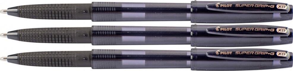3x Długopis Pilot, Super Grip G, 1.6mm, czarny
