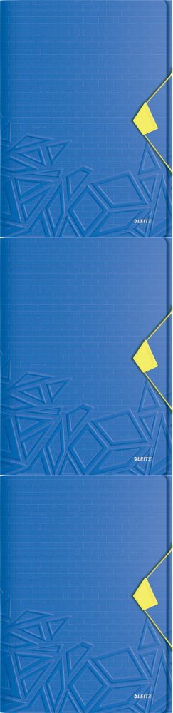 3x Teczka plastikowa z gumką Leitz Urban Chic, A4, 15 mm, niebieski