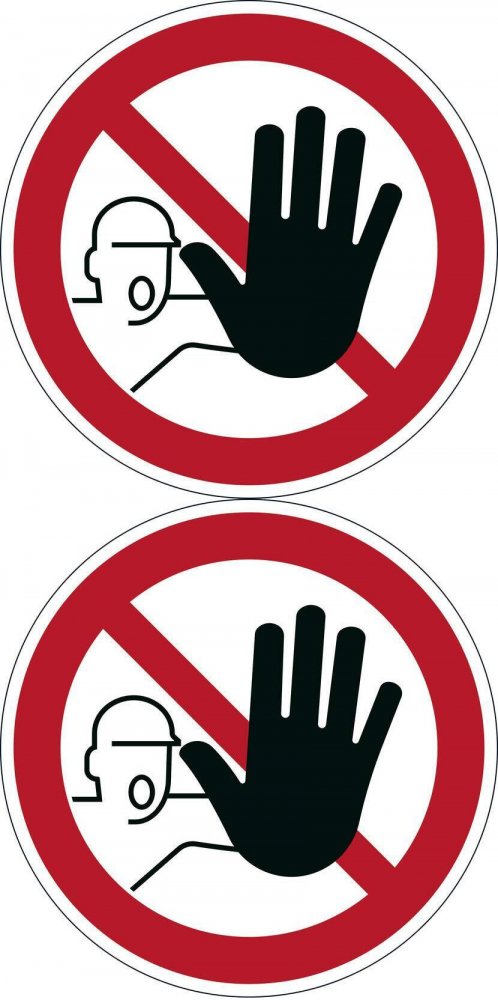 2x Naklejka podłogowa/znacznik Durable, symbol „Nieupoważnionym wstęp wzbroniony”, 1 sztuka