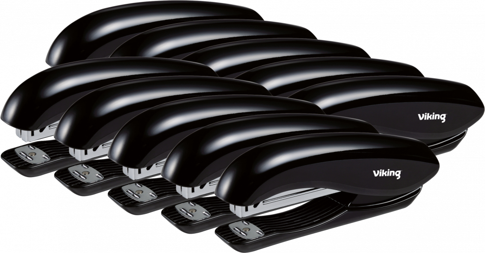 10x Zszywacz Viking, do 20 kartek, z pełnym otwarciem, czarny