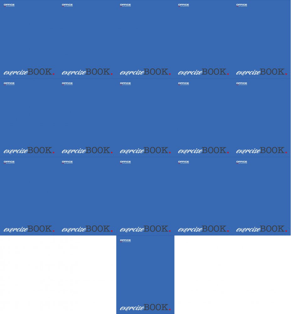 16x Zeszyt w kratkę Office Products, A5, 60 kartek, mix wzorów