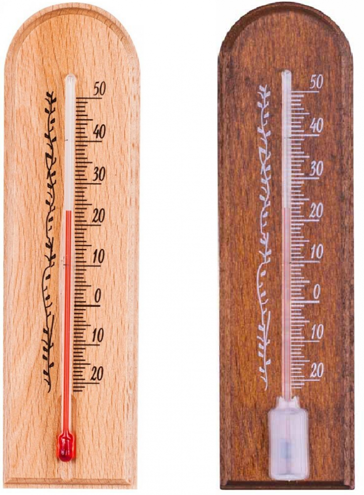 2x termometr pokojowy Browin, zawieszany, 15x4cm, brązowy