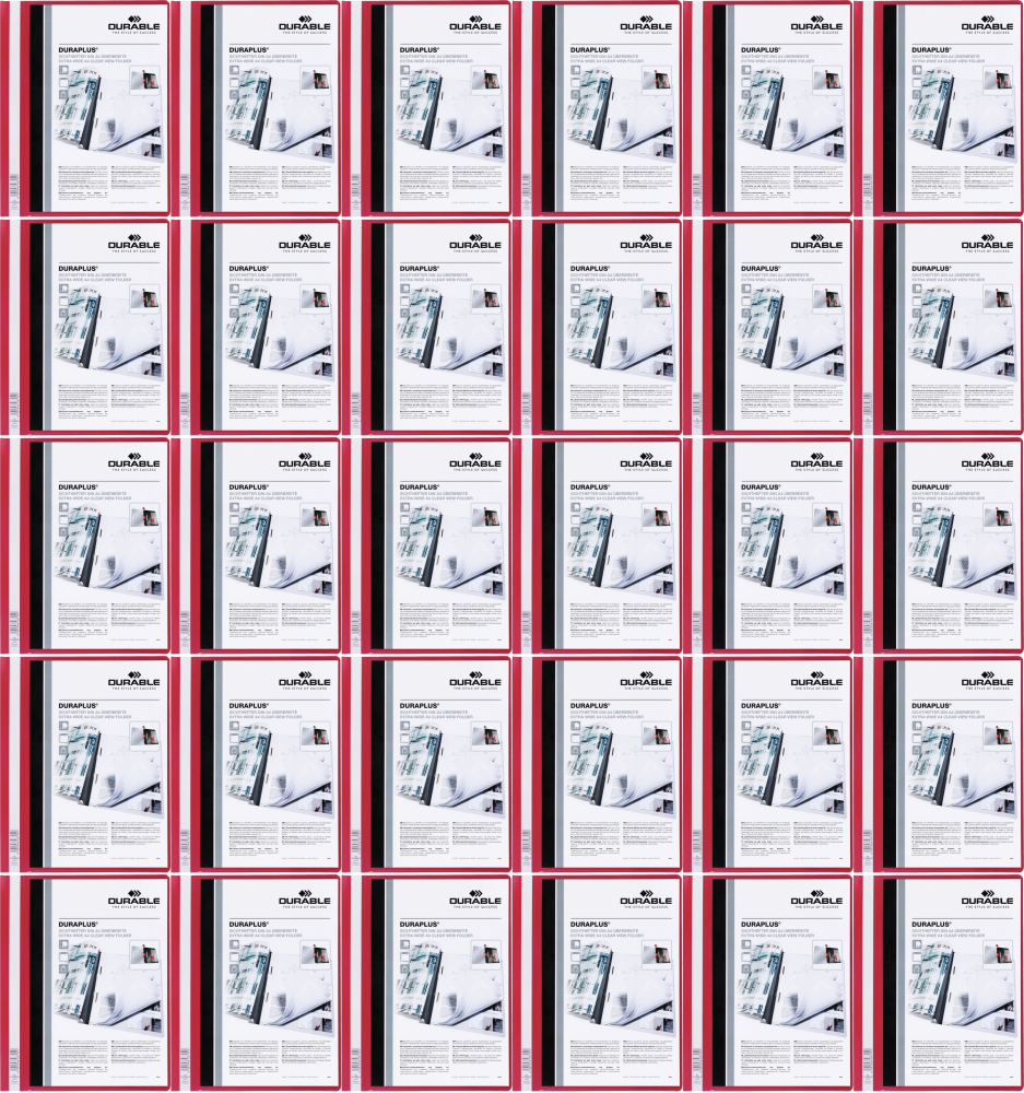 100x Skoroszyt plastikowy Duraplus Durable, A4, prezentacyjny, czerwony