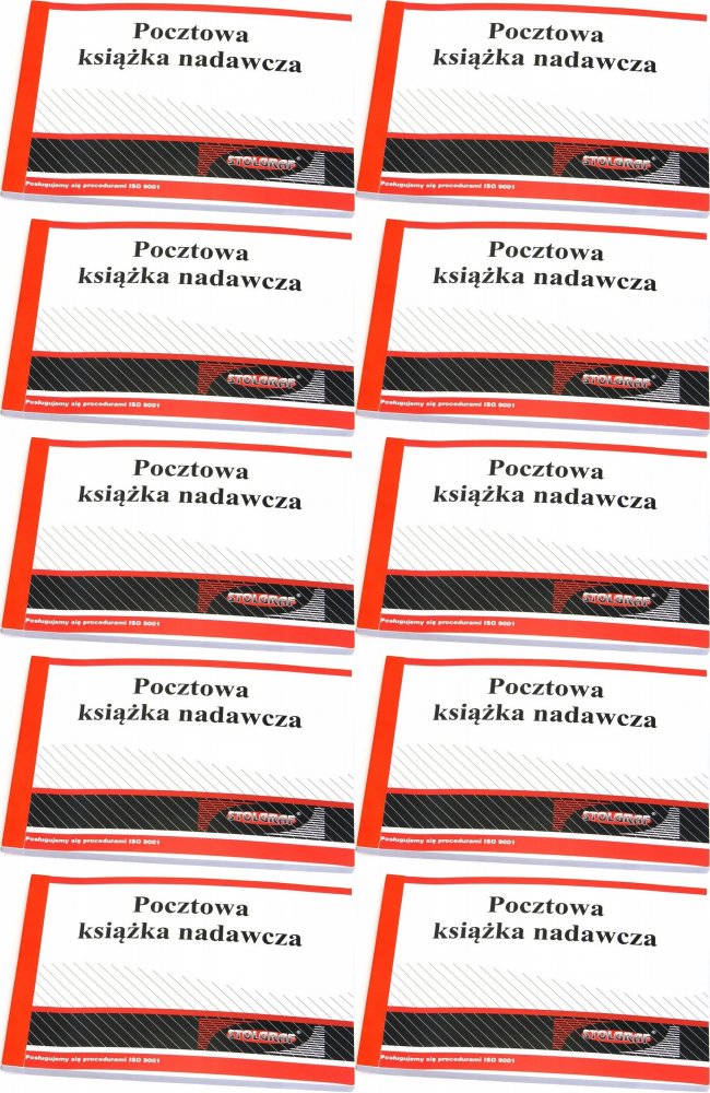 10x Druk akcydensowy Pocztowa książka nadawcza Stolgraf P34, A5, wielokopia, 100k