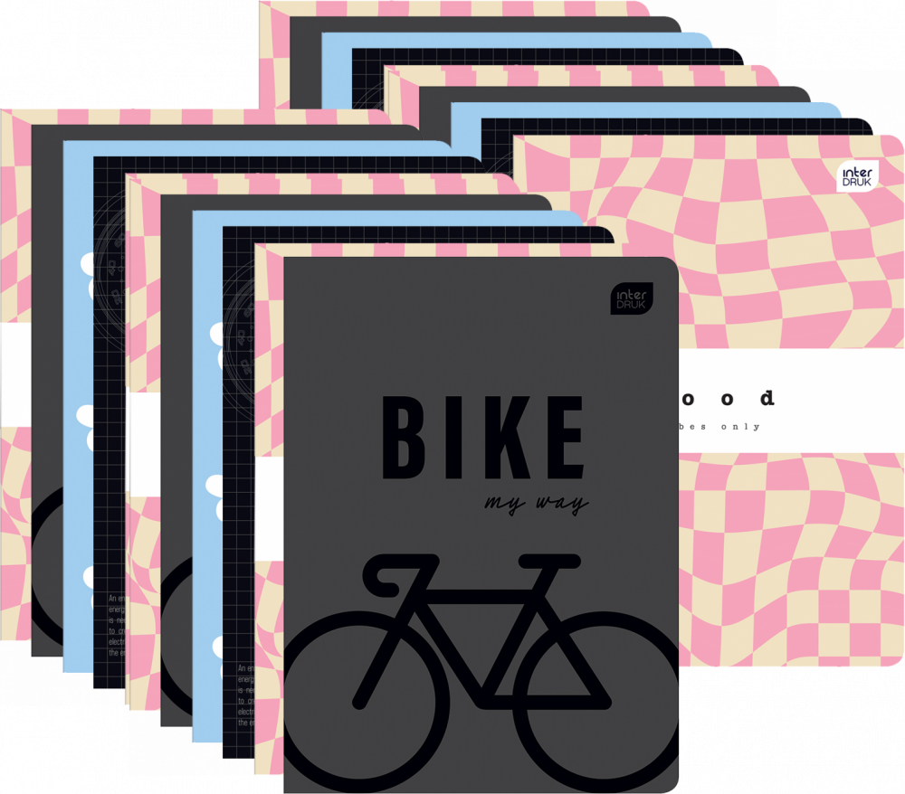 60x Zeszyt gładki Interdruk, A5, miękka oprawa, 60 kartek, mix wzorów