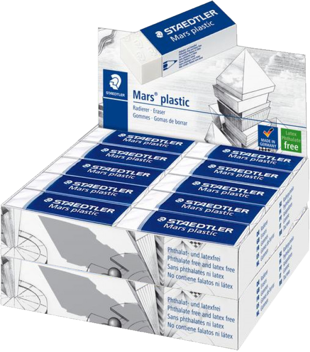 40x Gumka kreślarska Staedtler, 65x23x13mm, biały